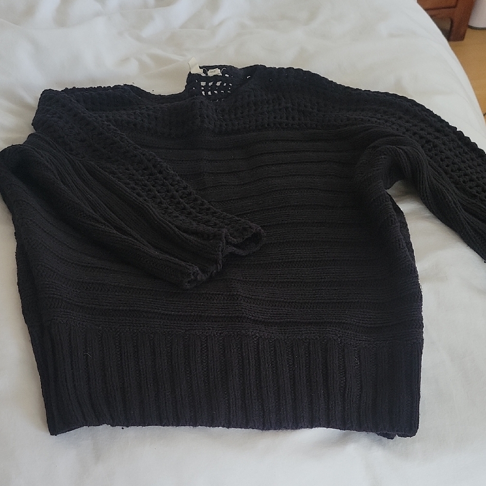 Anthropologie Moth Black Knit Top